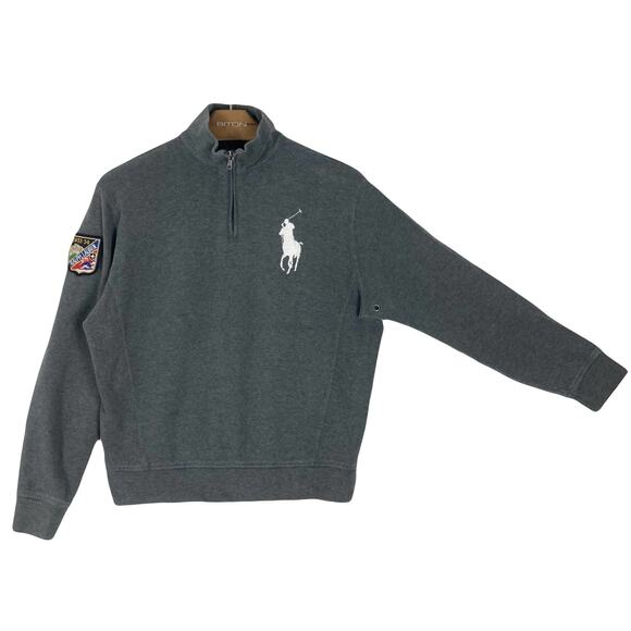 NWOT POLO RALPH LAUREN Sweater Mens M Vintage Big Ping Ski Patch Quarter Zip